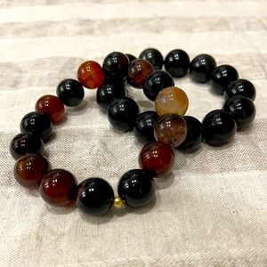 Natural Gemstone Obsidian Bracelet Black